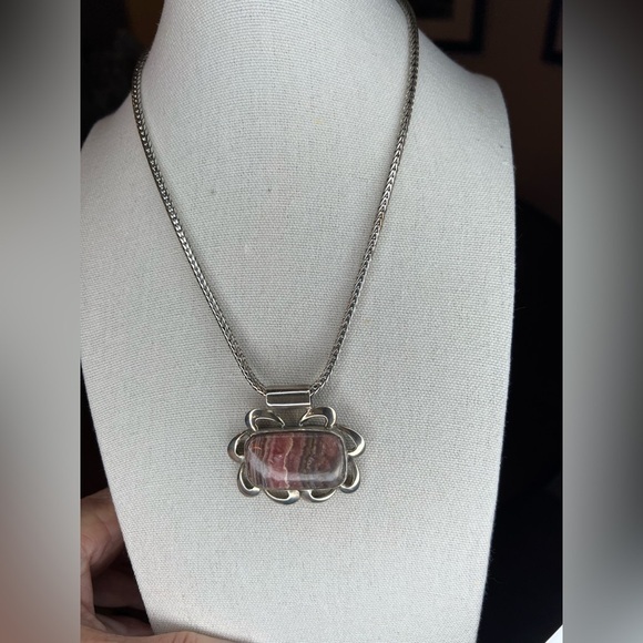 Sterling Silver Rhodochrosite Pendant - Picture 6 of 6